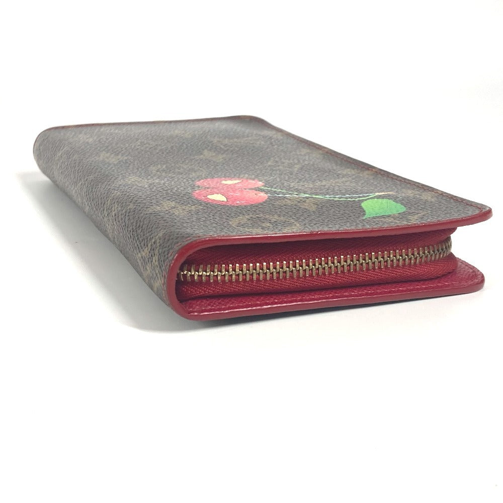 LOUIS VUITTON Long Wallet Purse M95006 Monogram Cherry Canvas Brown Monogram Cherry by Takashi Murakami Porto Monet Zip Women Used Authentic