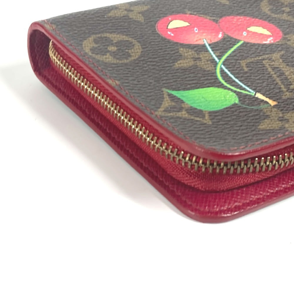 LOUIS VUITTON Long Wallet Purse M95006 Monogram Cherry Canvas Brown Monogram Cherry by Takashi Murakami Porto Monet Zip Women Used Authentic