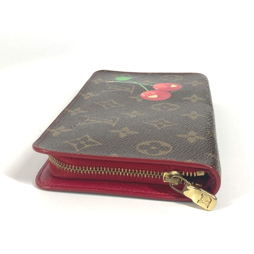 LOUIS VUITTON Long Wallet Purse M95006 Monogram Cherry Canvas Brown Monogram Cherry by Takashi Murakami Porto Monet Zip Women Used Authentic