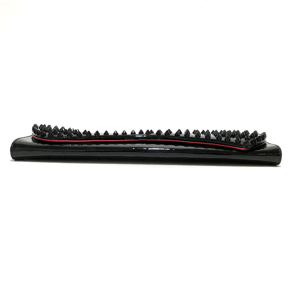 Christian Louboutin Clutch bag 3120524 Patent leather black Spike studs Pigalle enamel Women Used Authentic