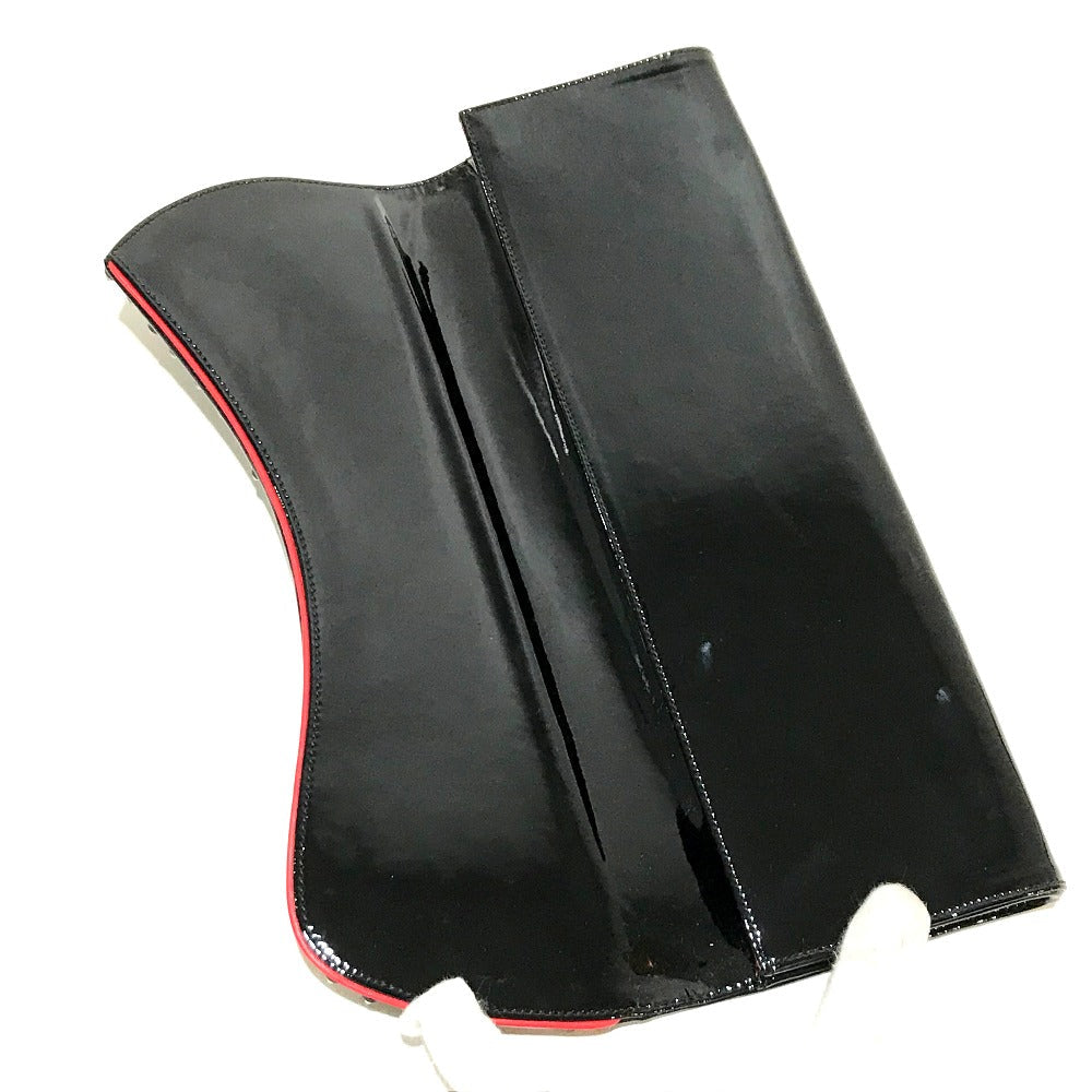 Christian Louboutin Clutch bag 3120524 Patent leather black Spike studs Pigalle enamel Women Used Authentic
