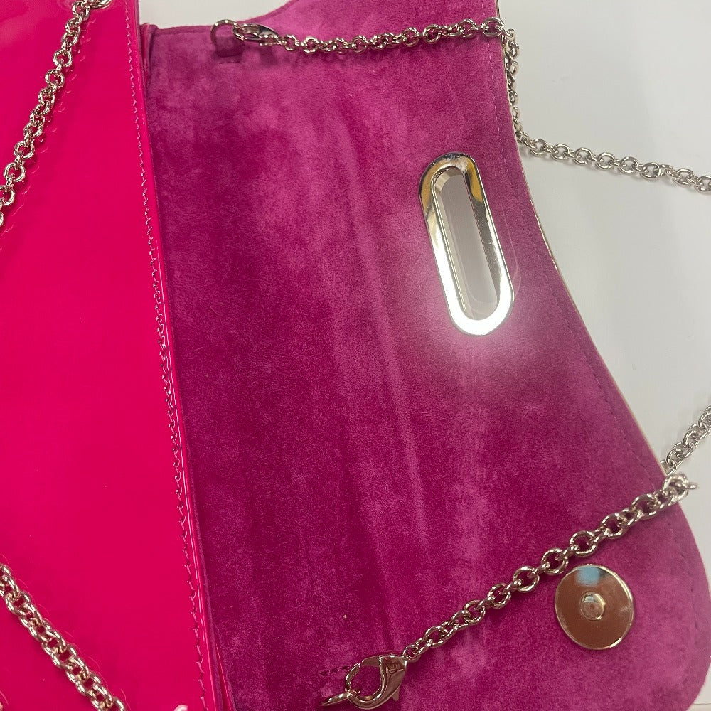 Christian Louboutin Clutch bag 1120586 Calfskin/patent leather/suede Brown x pink By color Riviera Women Used Authentic