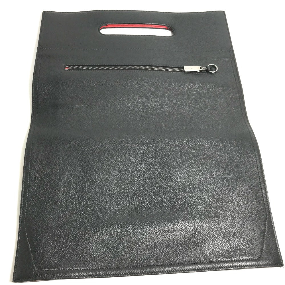 Christian Louboutin Handbag Rubber / leather black Two fold logo mens Used Authentic
