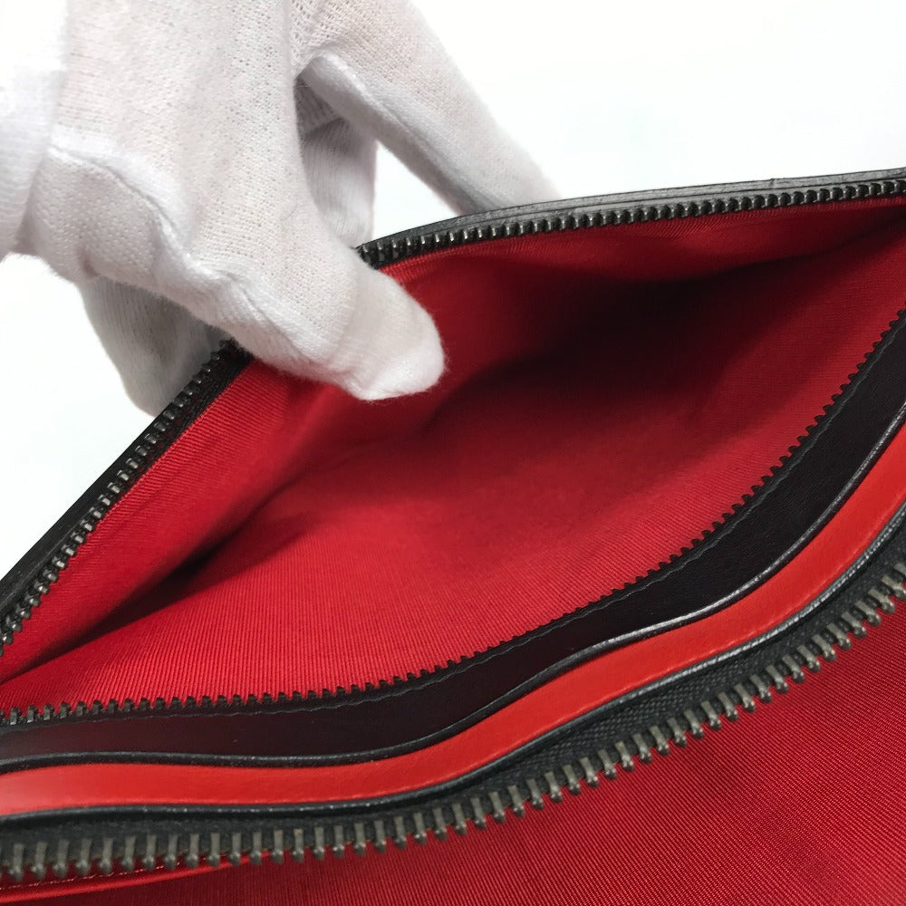 Christian Louboutin Clutch bag leather black logo mens Used Authentic