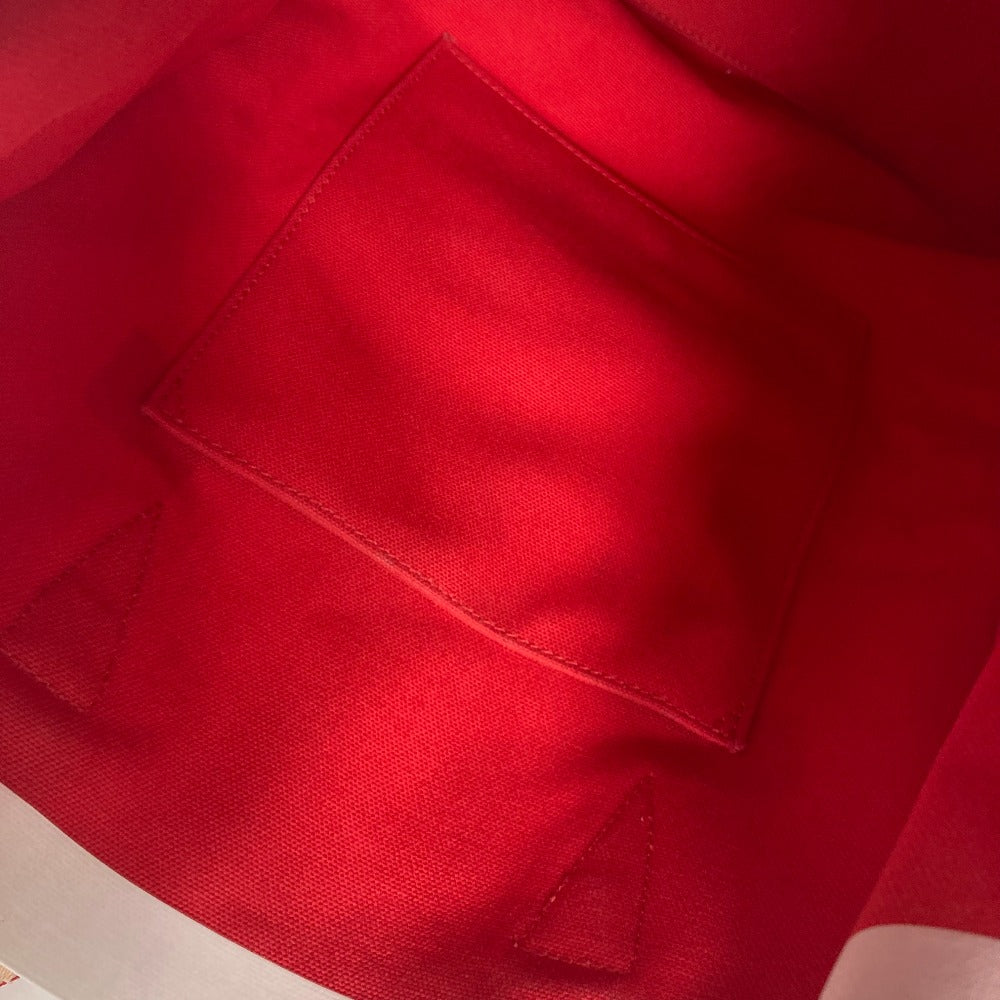 Christian Louboutin Shoulder Bag Canvas / leather white Vertical Tote Bag CABALACE Women Used Authentic