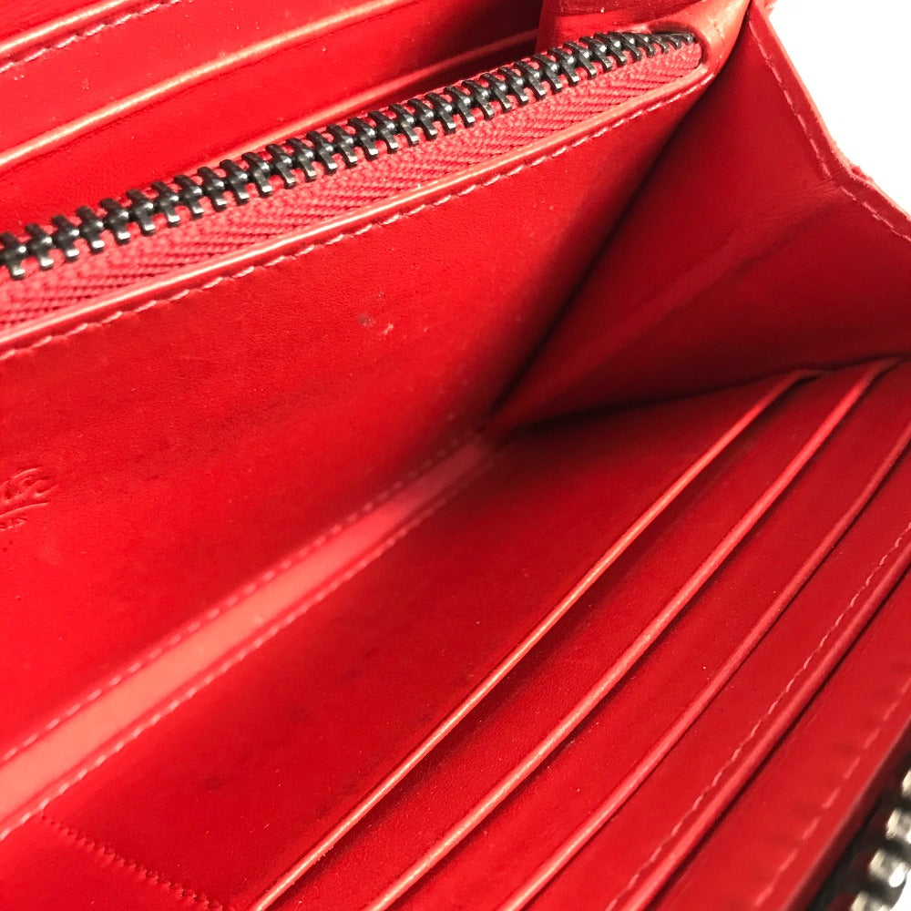 Christian Louboutin Long Wallet Purse 1175060 Calf leather Brown Studs logo Panettone mens Used Authentic