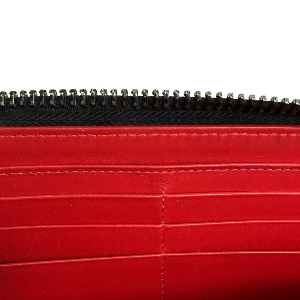 Christian Louboutin Long Wallet Purse 1175060 Calf leather Brown Studs logo Panettone mens Used Authentic