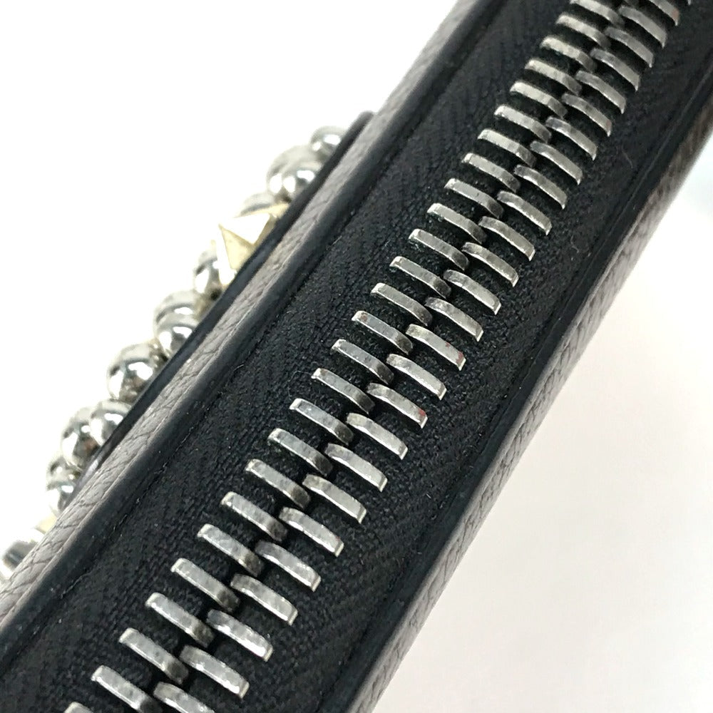 Christian Louboutin Long Wallet Purse 1175060 Calf leather Brown Studs logo Panettone mens Used Authentic
