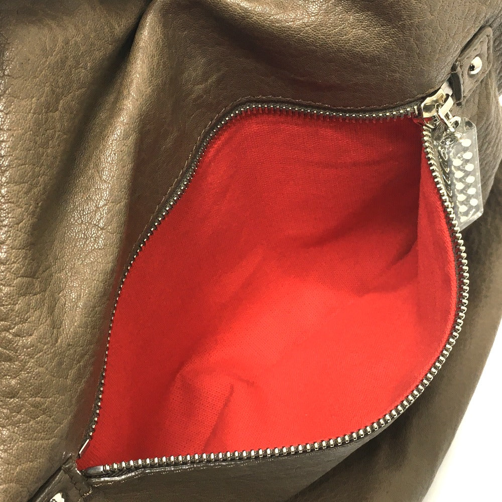 Christian Louboutin Shoulder Bag leather Brown Shoulder Women Used Authentic