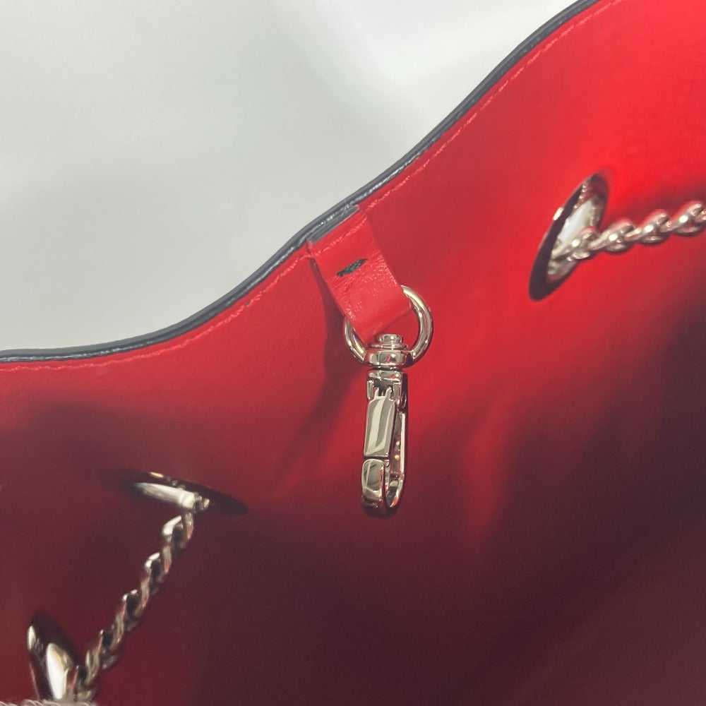 Christian Louboutin Backpack leather black Sequin logo MARIE JANE Women Used Authentic