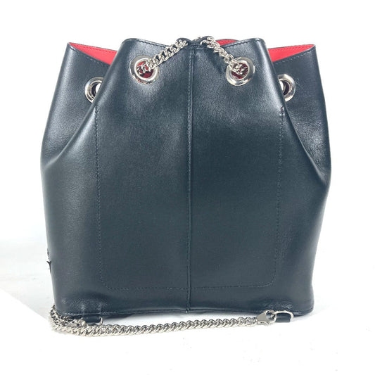 Christian Louboutin Backpack leather black Sequin logo MARIE JANE Women Used Authentic