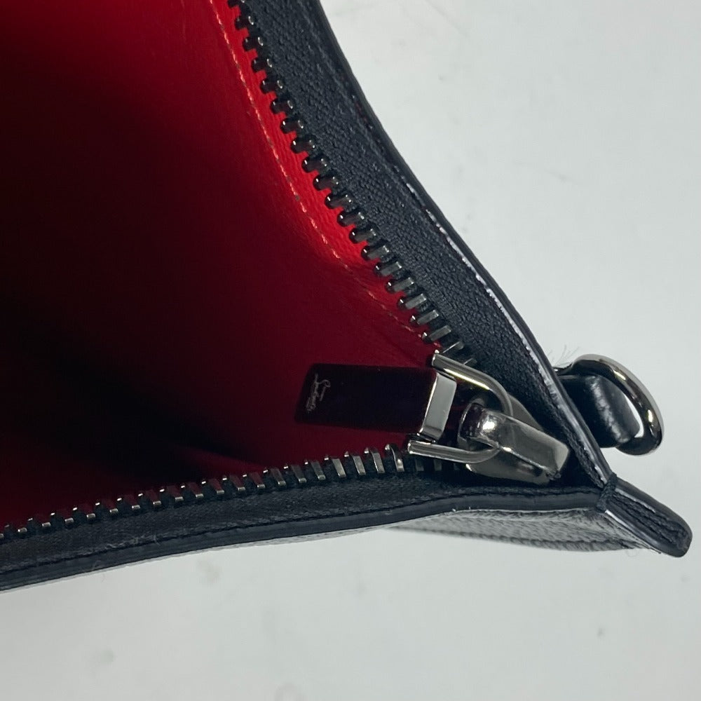 Christian Louboutin Shoulder Bag leather black Crossbody logo SKY Sky mens Used Authentic