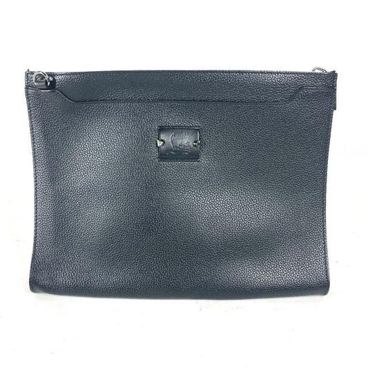 Christian Louboutin Shoulder Bag leather black Crossbody logo SKY Sky mens Used Authentic