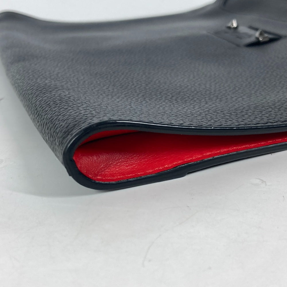 Christian Louboutin Shoulder Bag leather black Crossbody logo SKY Sky mens Used Authentic