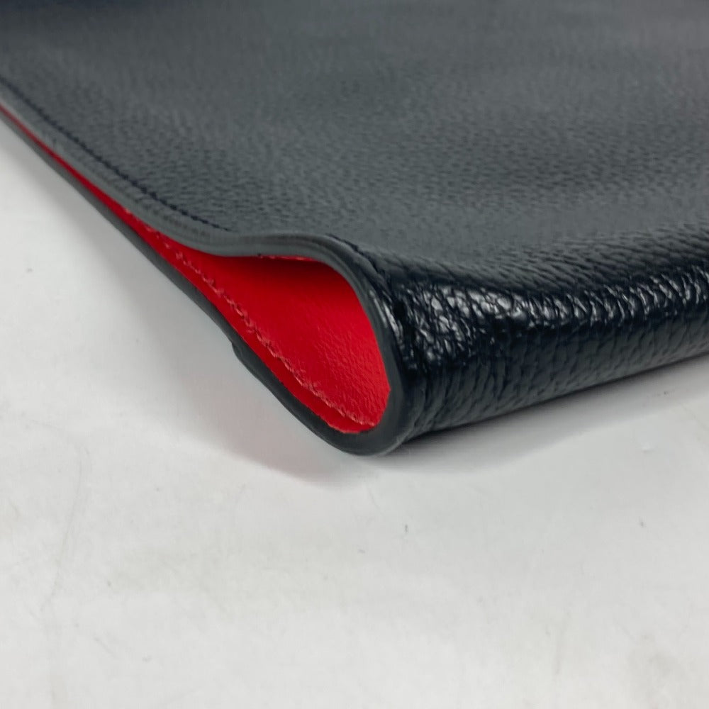 Christian Louboutin Shoulder Bag leather black Crossbody logo SKY Sky mens Used Authentic