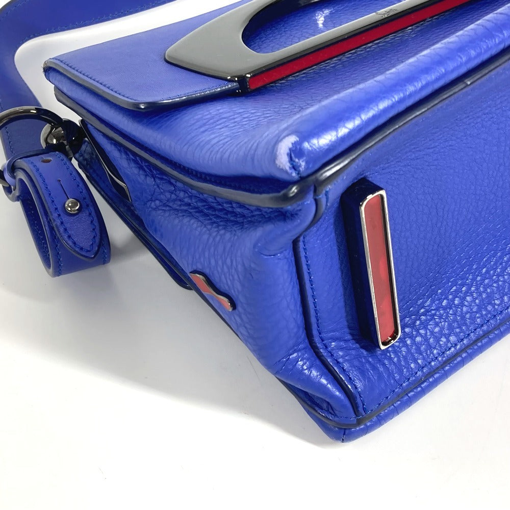 Christian Louboutin Shoulder Bag leather blue logo
