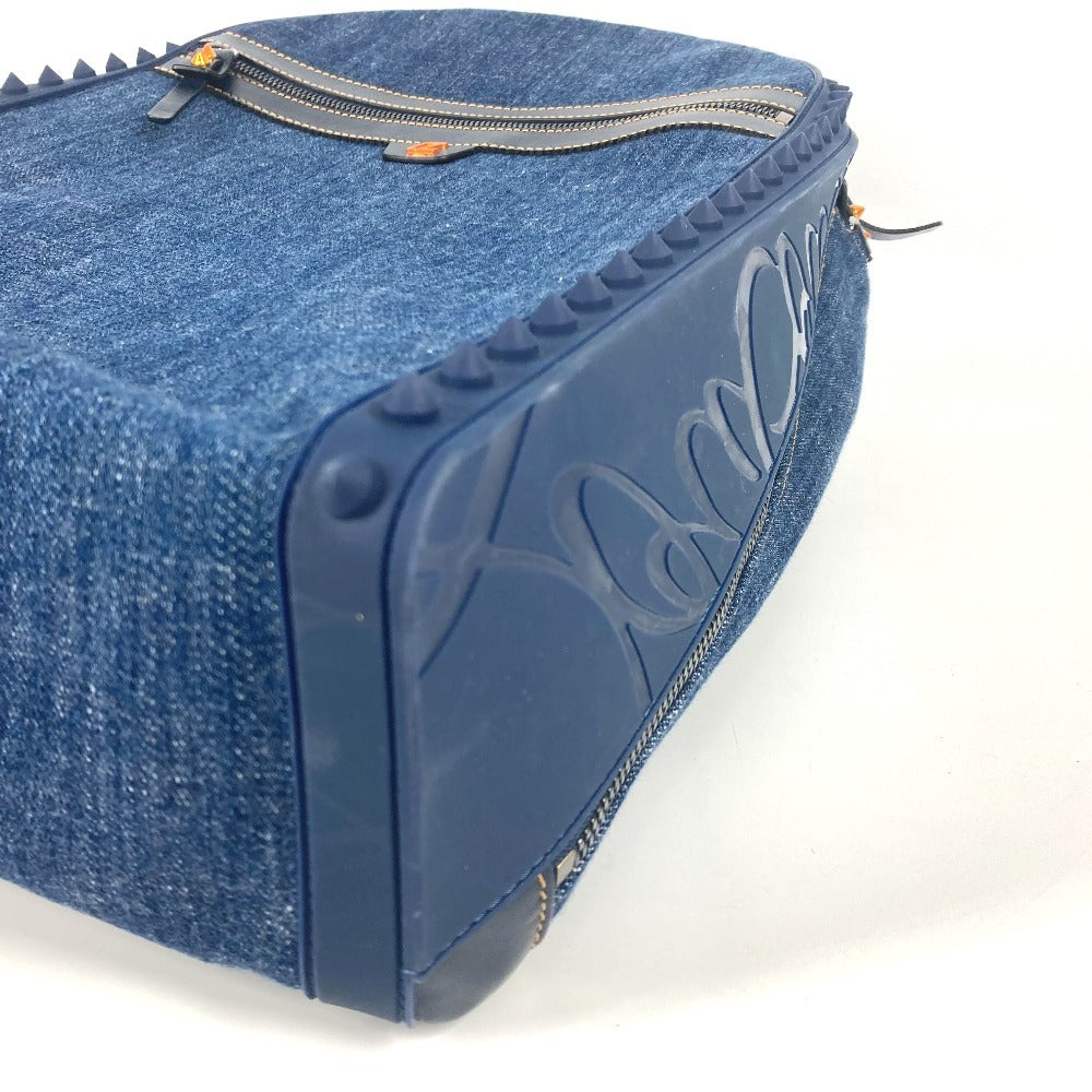 Christian Louboutin Backpack denim blue logo studs
