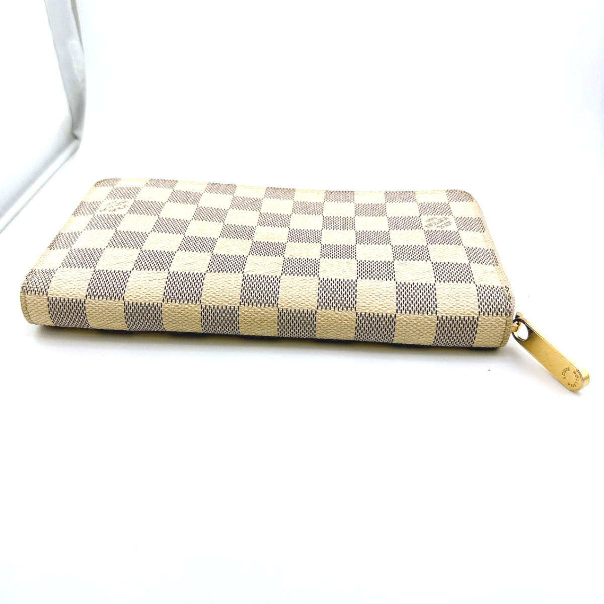 LOUIS VUITTON Long Wallet Purse N60012 Damier canvas white Zip Around long wallet Damier Azur Zippy Organizer unisex(Unisex) Used Authentic