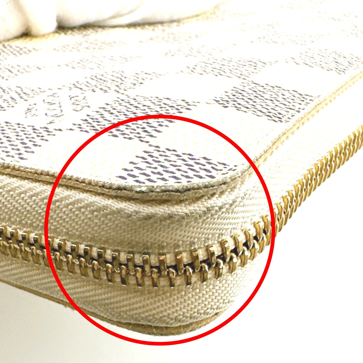 LOUIS VUITTON Long Wallet Purse N60012 Damier canvas white Zip Around long wallet Damier Azur Zippy Organizer unisex(Unisex) Used Authentic