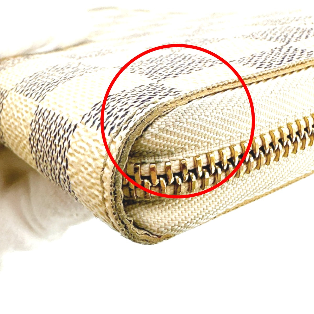 LOUIS VUITTON Long Wallet Purse N60012 Damier canvas white Zip Around long wallet Damier Azur Zippy Organizer unisex(Unisex) Used Authentic