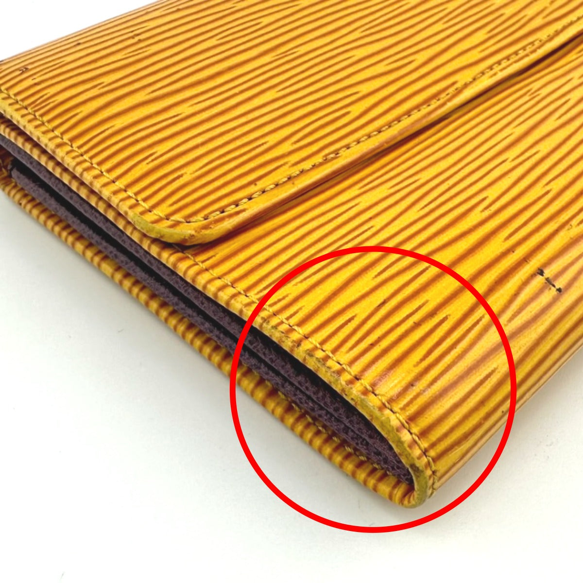 LOUIS VUITTON Long Wallet Purse ‚l63579 Epi Leather yellow Trifold purse Epi Porto Mon Credit Women Used Authentic