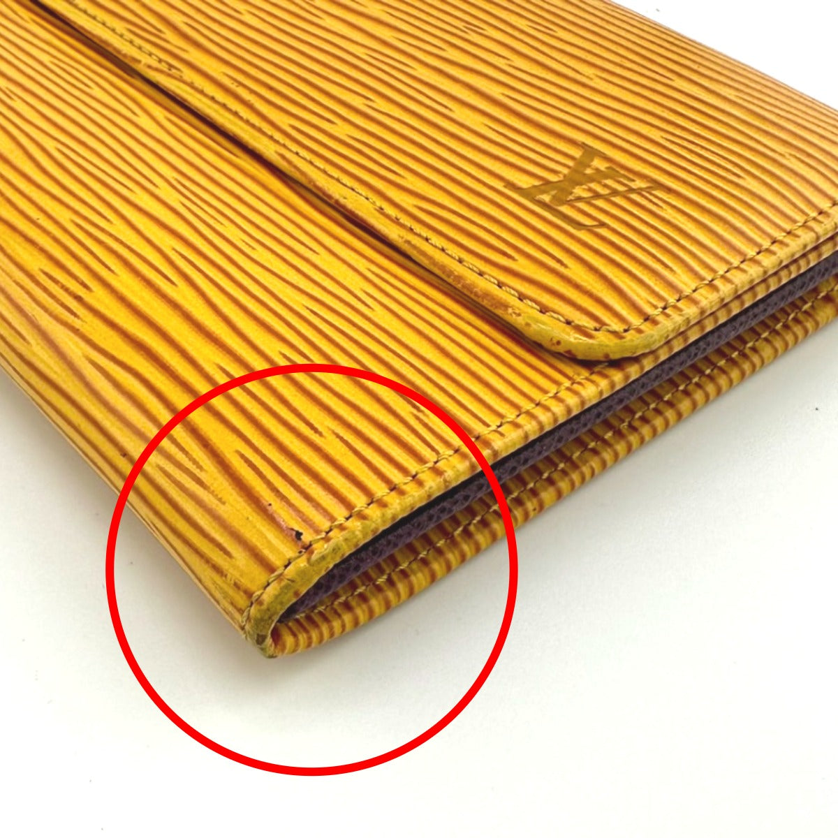 LOUIS VUITTON Long Wallet Purse ‚l63579 Epi Leather yellow Trifold purse Epi Porto Mon Credit Women Used Authentic