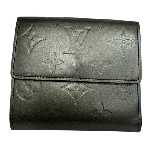 LOUIS VUITTON Bifold Wallet M65112 Monogram mat Noir Wallet with card pocket Monogram Porte Monnaie Billets Cartes Credit unisex(Unisex) Used Authentic