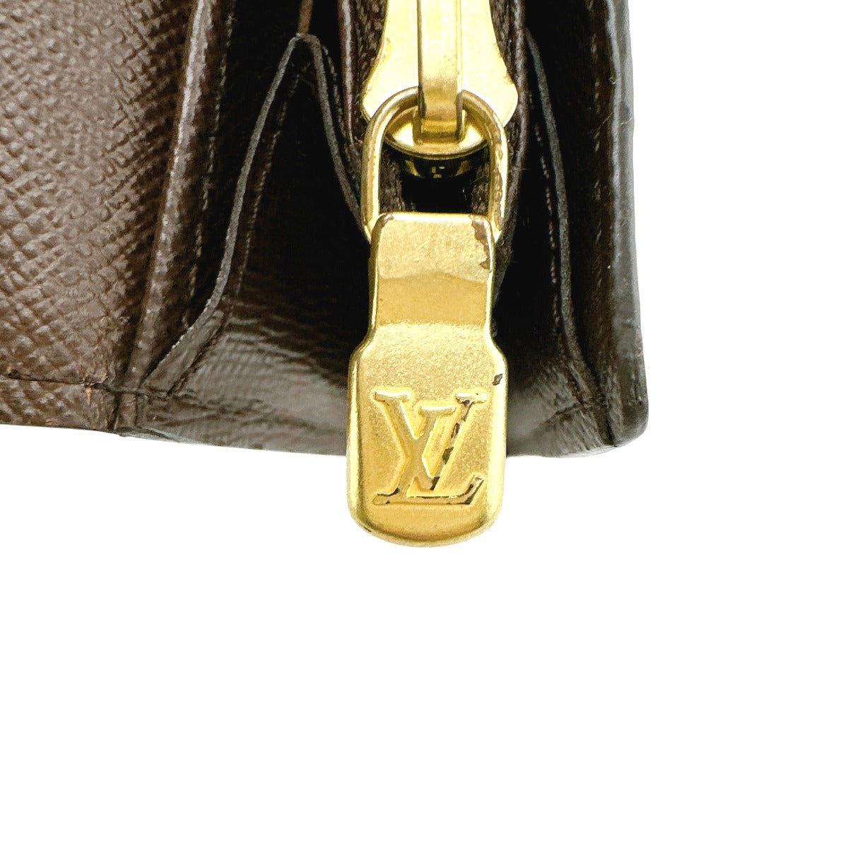 LOUIS VUITTON Long Wallet Purse N63209 Damier canvas Ebene Zip Around Damier Portefeuille Sara Women Used Authentic
