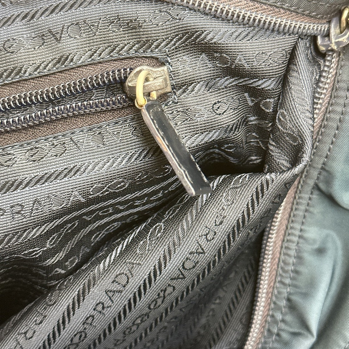 PRADA Tote Bag Nylon blue Tote Bag Commuting to school Large enough to fit A4 size paper Women Used Authentic