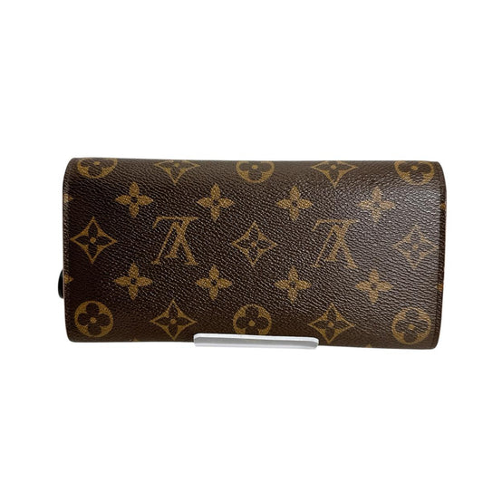 LOUIS VUITTON Long Wallet Purse M64202 Monogram canvas Brown Long Wallet Purse Monogram Portefeuille Emily Women Used Authentic