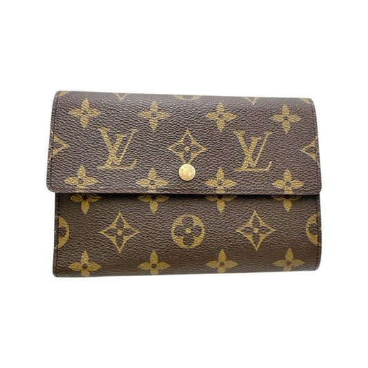 LOUIS VUITTON Tri-fold wallet M61202 Monogram canvas Brown Tri-fold wallet Monogram Porto Tresor Etuis unisex(Unisex) Used Authentic