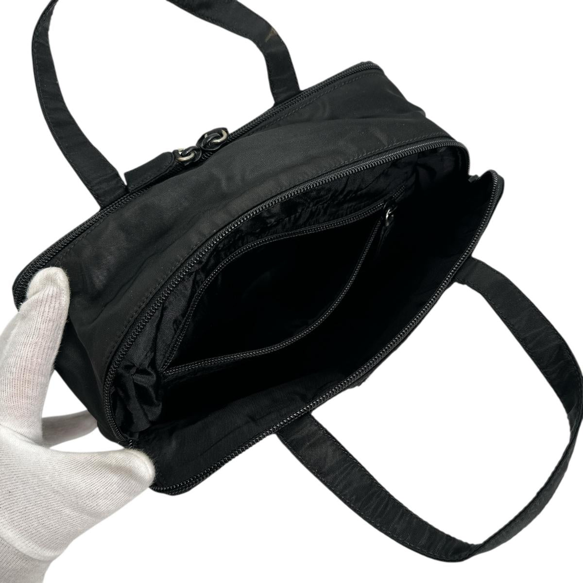 PRADA Handbag Nylon black Handbag Nylon Women Used Authentic