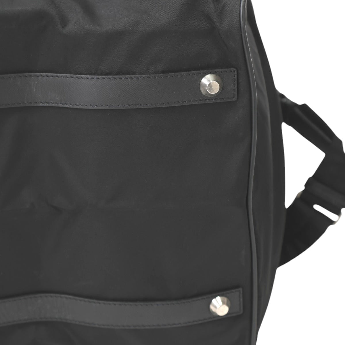 PRADA Boston Duffel bag VS0352 Nylon black Travel bag one belt back