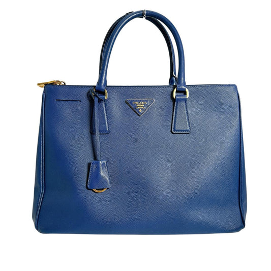 PRADA Handbag 1BA786 leather blue Sapphiano Galleria