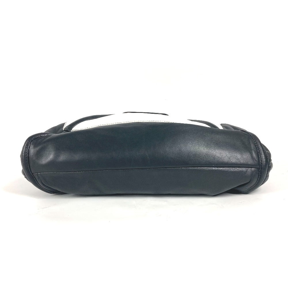 LOEWE Tote Bag leather black logo anagram Women Used Authentic