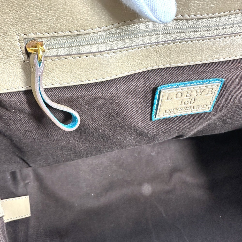 LOEWE Boston Duffel bag Leather / suede blue 160th anniversary Women Used Authentic