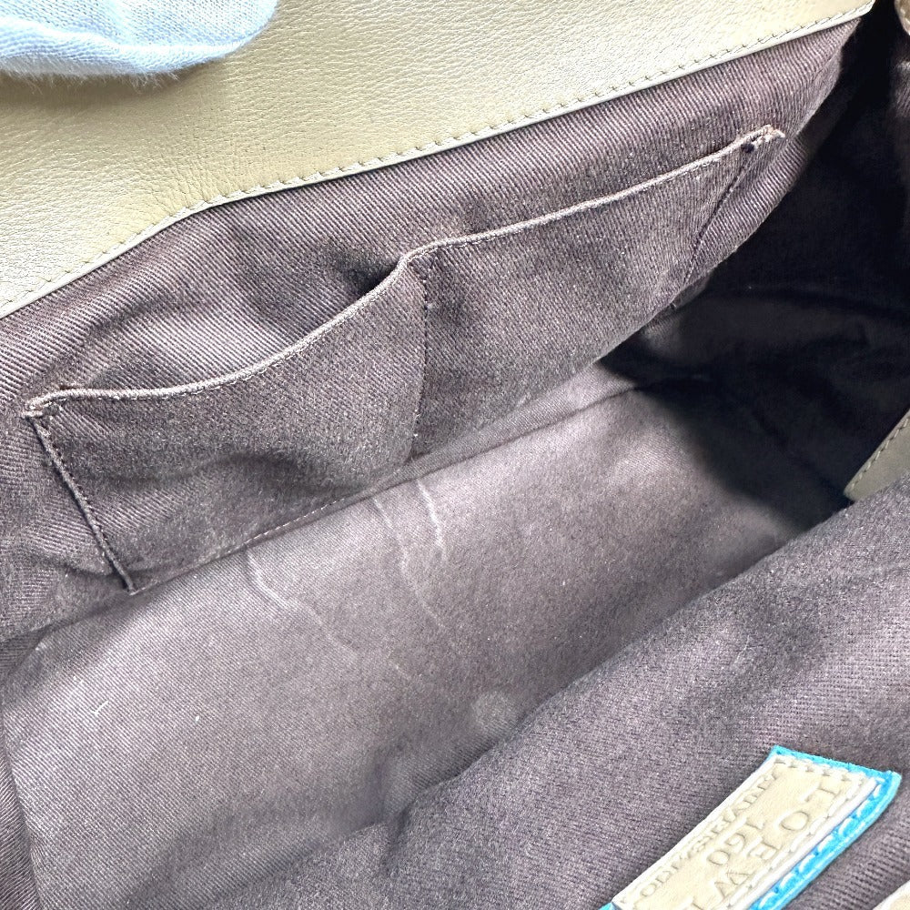 LOEWE Boston Duffel bag Leather / suede blue 160th anniversary Women Used Authentic