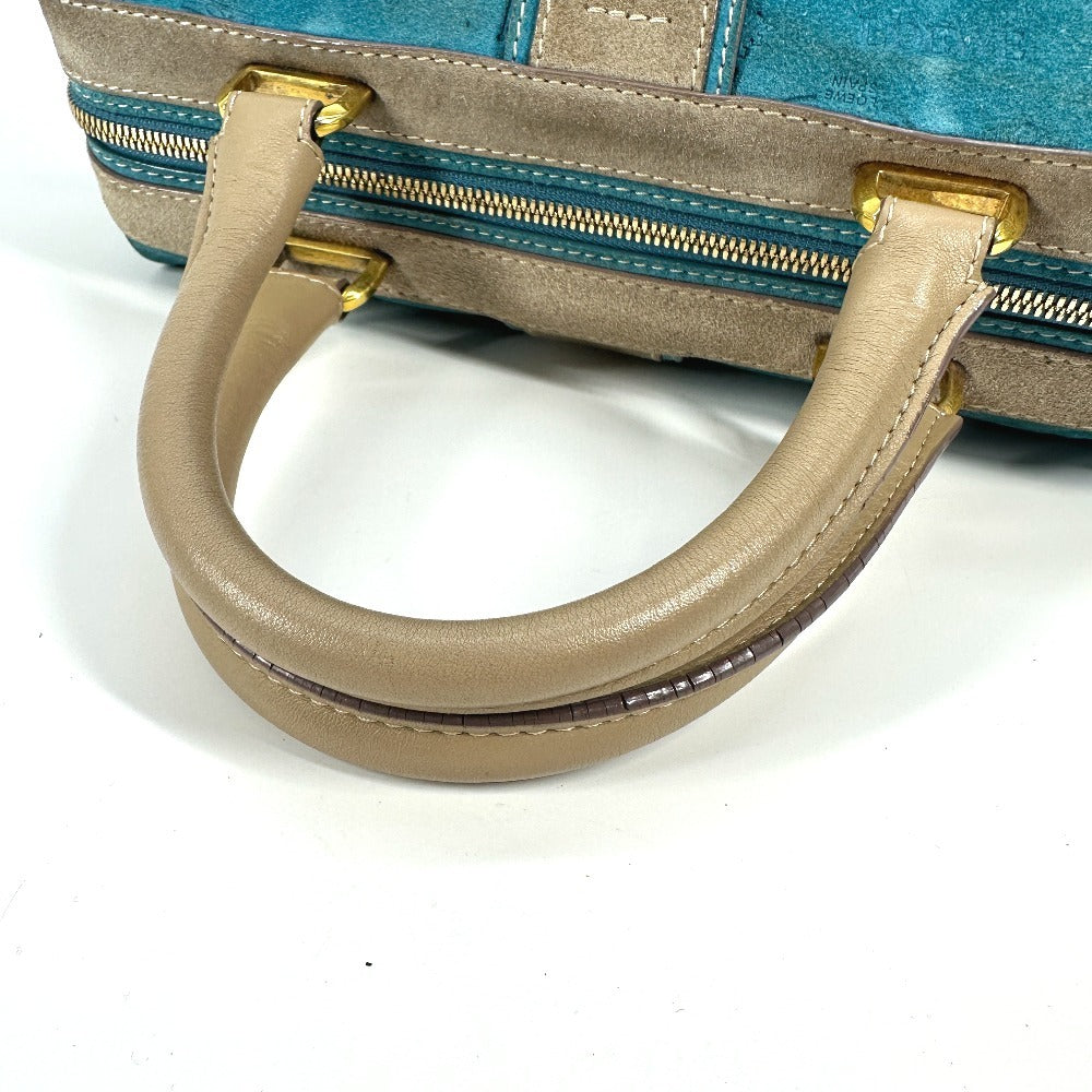 LOEWE Boston Duffel bag Leather / suede blue 160th anniversary Women Used Authentic