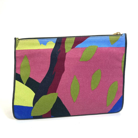 LOEWE Clutch bag Canvas, Leather multicolor John Allen John Allen Women Used Authentic