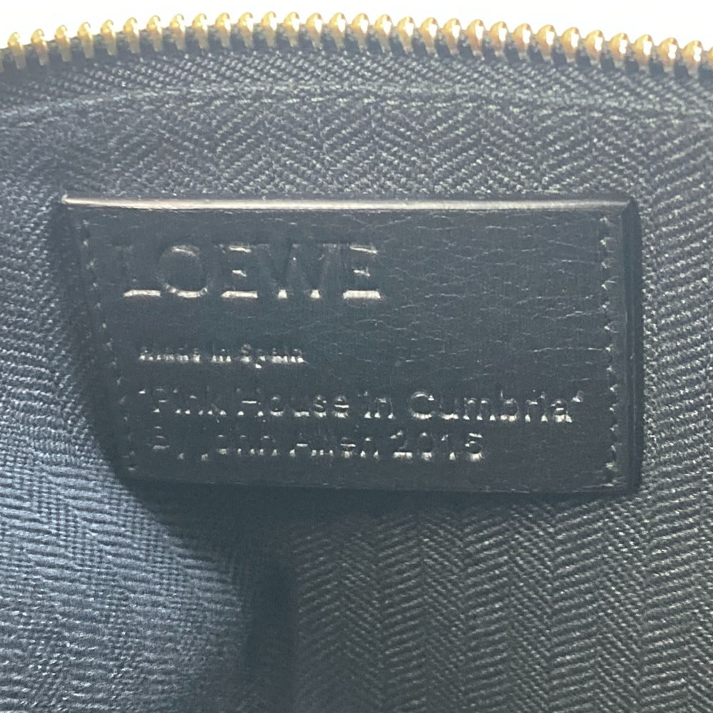 LOEWE Clutch bag Canvas, Leather black T pouch John Allen John Allen Women Used Authentic