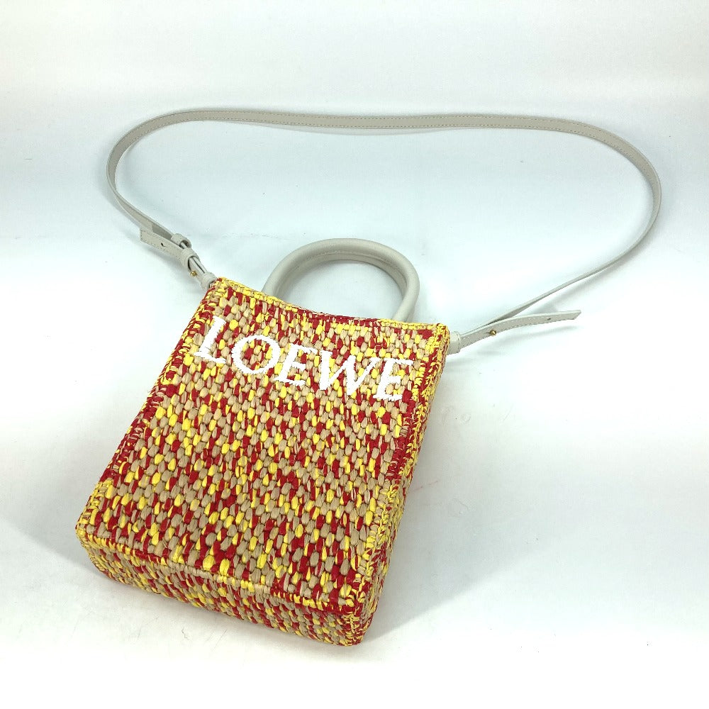 LOEWE Tote Bag Raffia yellow Shoulder bag Standard A5 Tote Bag Women Used Authentic