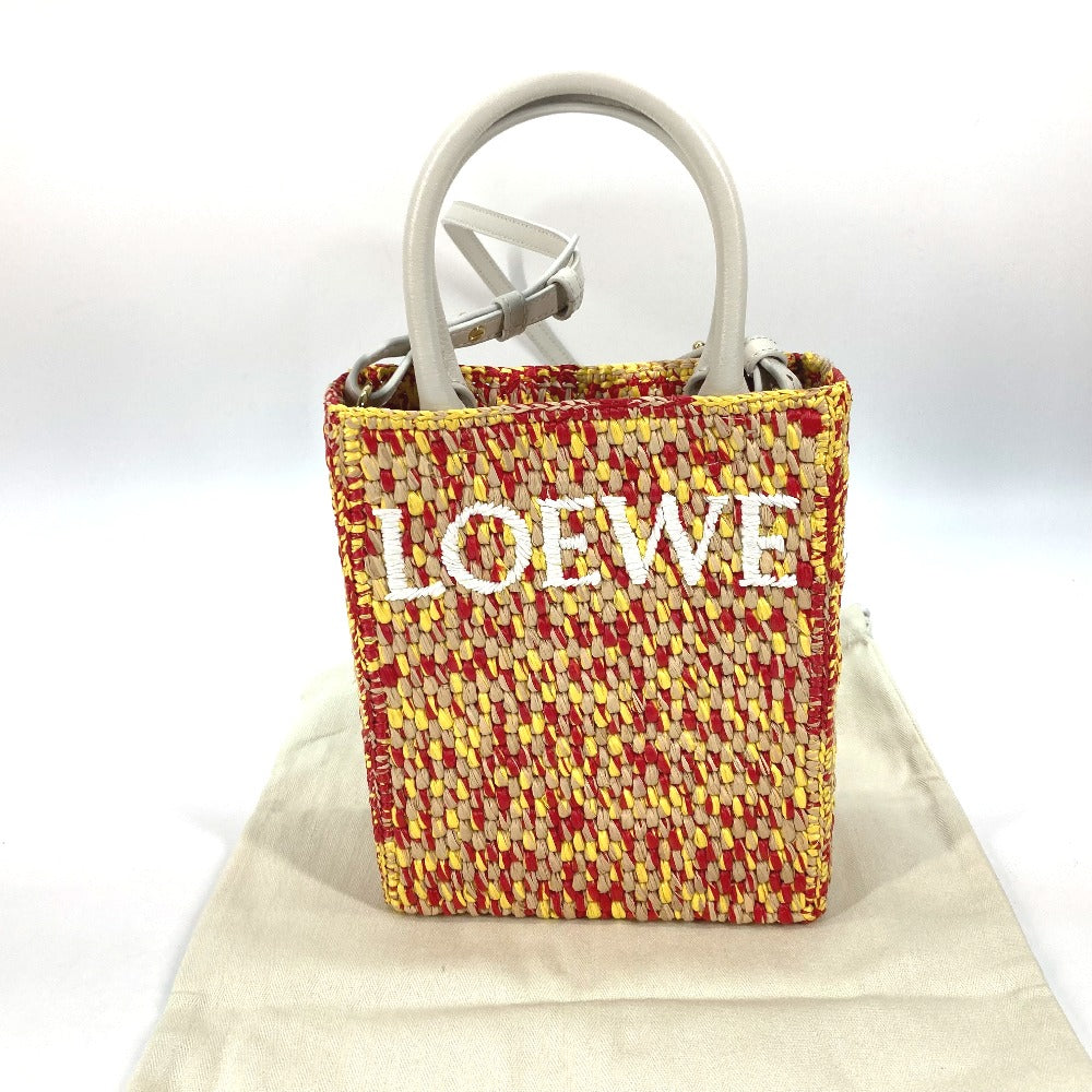 LOEWE Tote Bag Raffia yellow Shoulder bag Standard A5 Tote Bag Women Used Authentic
