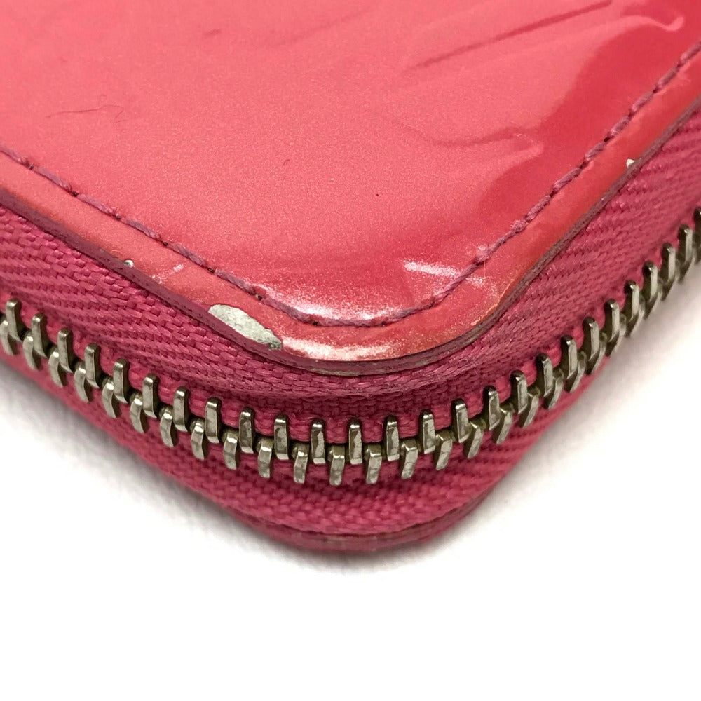 LOUIS VUITTON Long Wallet Purse M9147F Patent leather pink Monogram Vernis Zip Around long wallet Women Used Authentic