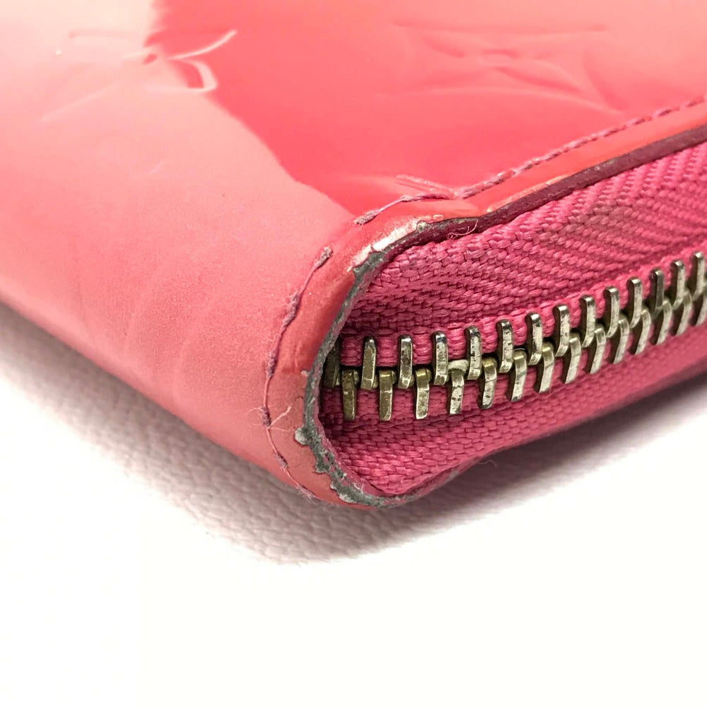 LOUIS VUITTON Long Wallet Purse M9147F Patent leather pink Monogram Vernis Zip Around long wallet Women Used Authentic
