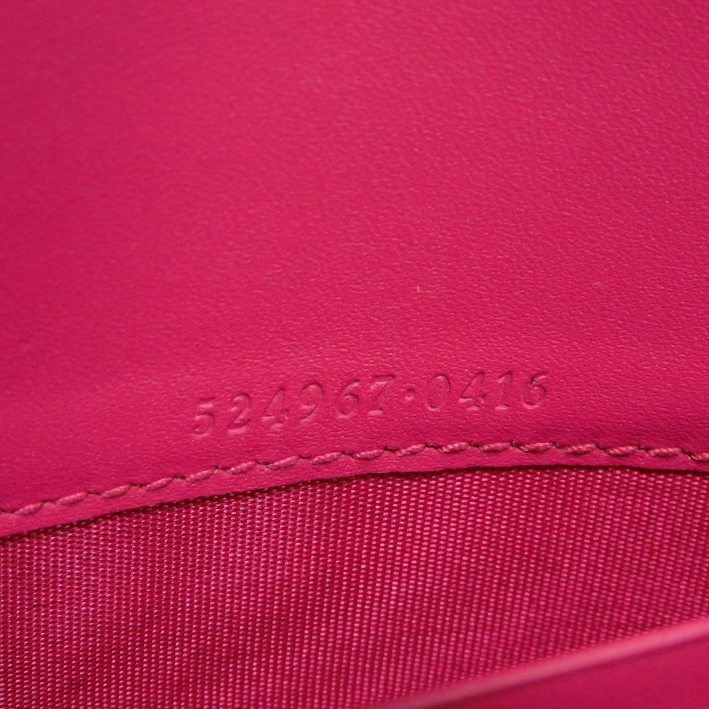 GUCCI Shoulder Bag 524967 Smooth Calfskin Leather pink Star 2WAY Clutch Bag SEGA Sega logo GUCCY Print Chain Wallet Bag Women Used Authentic