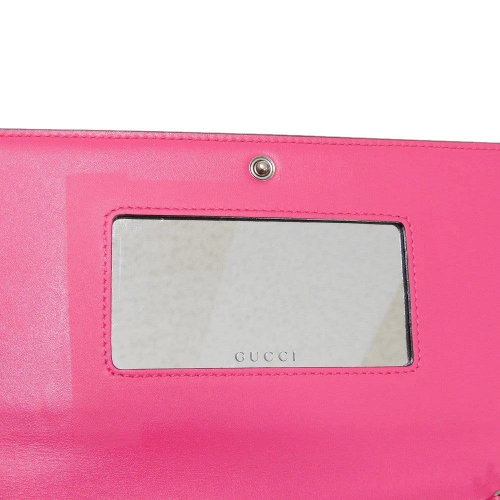GUCCI Shoulder Bag 524967 Smooth Calfskin Leather pink Star 2WAY Clutch Bag SEGA Sega logo GUCCY Print Chain Wallet Bag Women Used Authentic