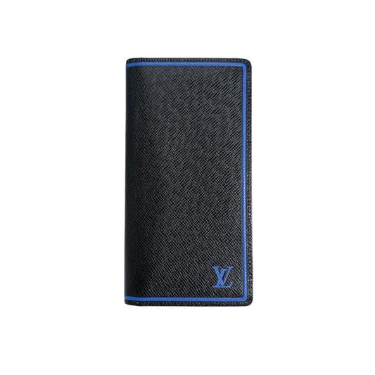 LOUIS VUITTON Long Wallet Purse M63300 Taiga Blue x black Eclipse Portefeuille Blaza