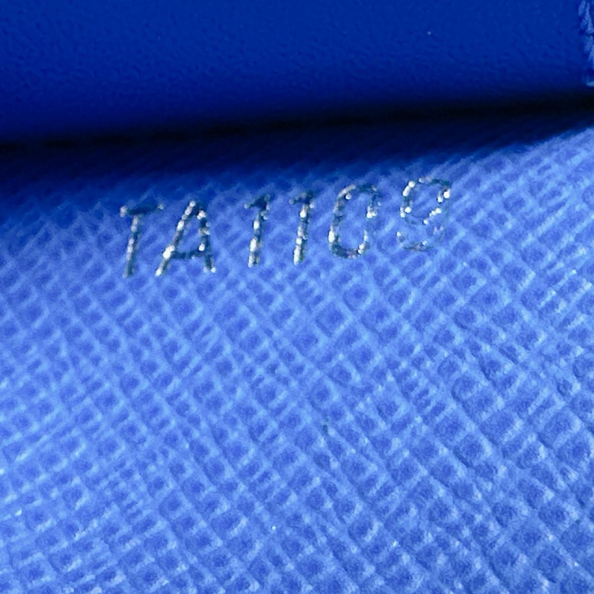 LOUIS VUITTON Long Wallet Purse M63300 Taiga Blue x black Eclipse Portefeuille Blaza