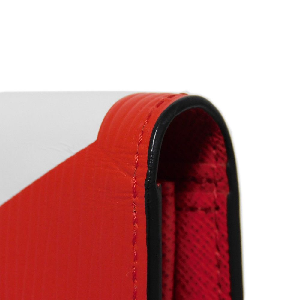 LOUIS VUITTON Long Wallet Purse M63230 Epi Leather x grain leather Rouge LV Logo FIFA World Cup Soccer Red New Bifold Wallet Epi Portefeuille Braza mens Used Authentic