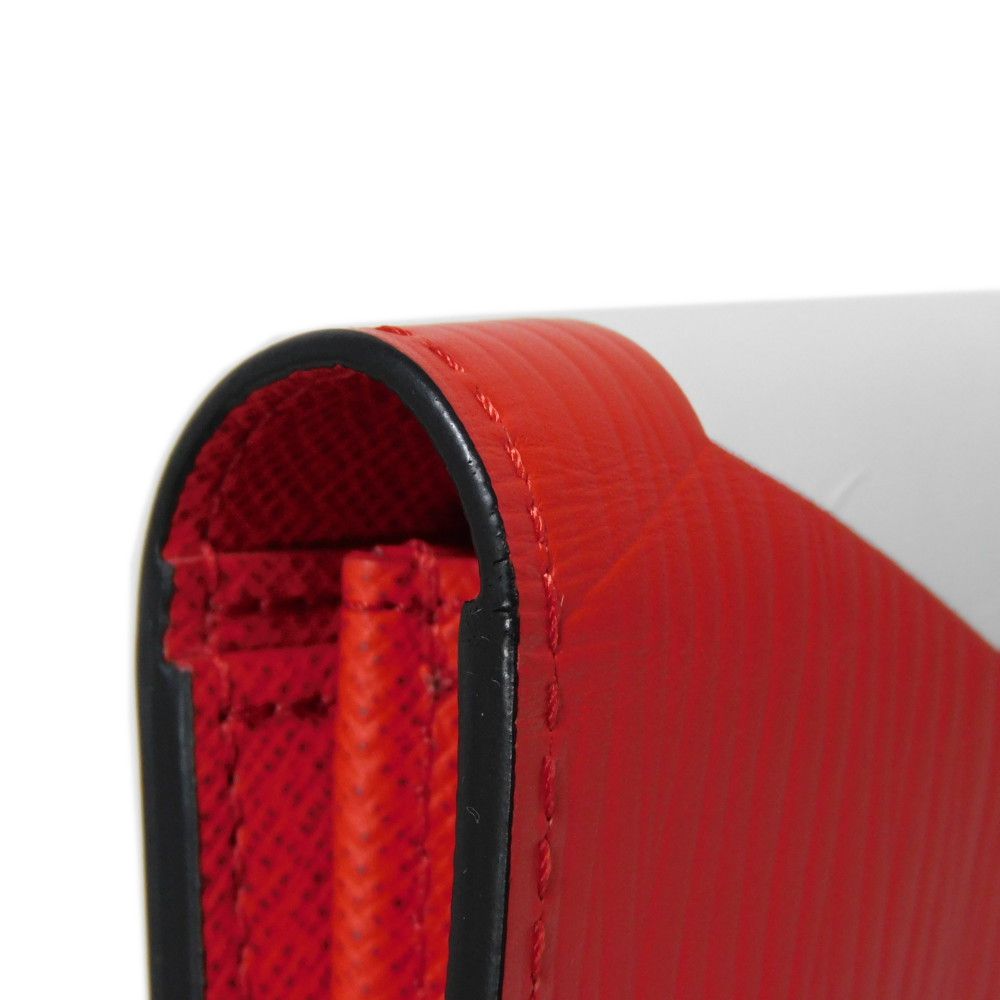 LOUIS VUITTON Long Wallet Purse M63230 Epi Leather x grain leather Rouge LV Logo FIFA World Cup Soccer Red New Bifold Wallet Epi Portefeuille Braza mens Used Authentic